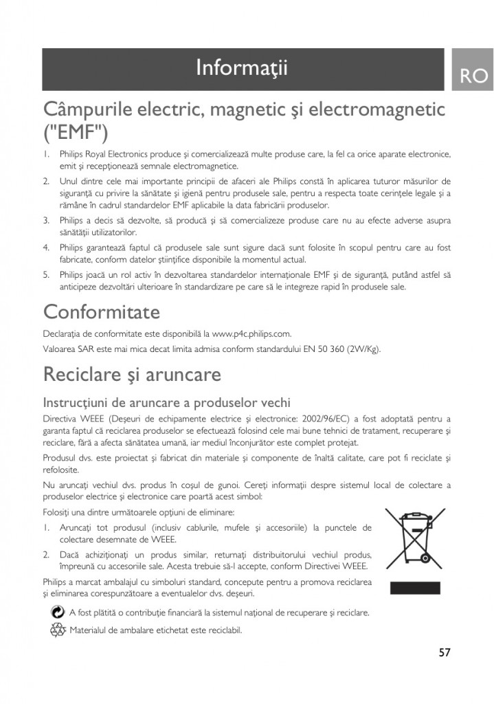 Philips SE435 - Romanian